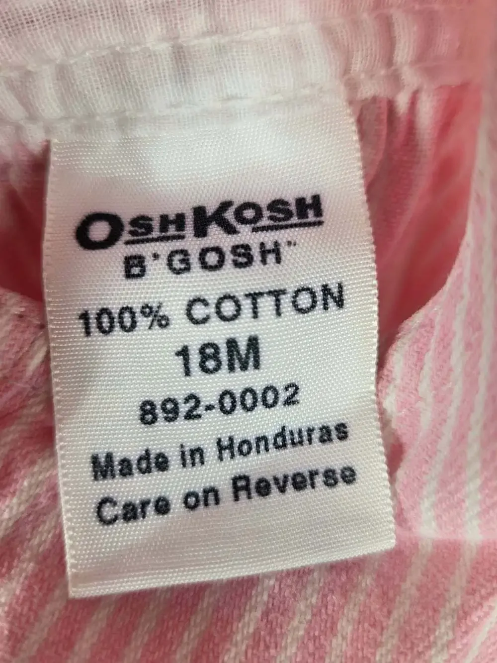 Vintage OshKosh B’Gosh Pink Stripe Overalls 18M Girls Cotton Railroad